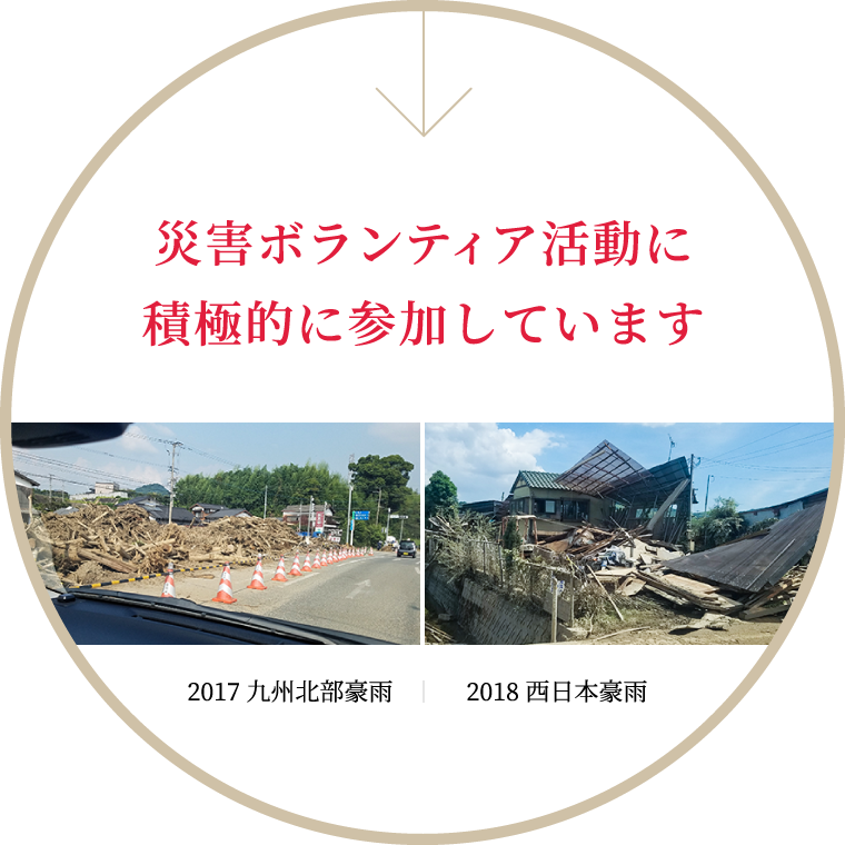 災害ボランティア活動に積極的に参加しています/2017九州北部豪雨/2018西日本豪雨